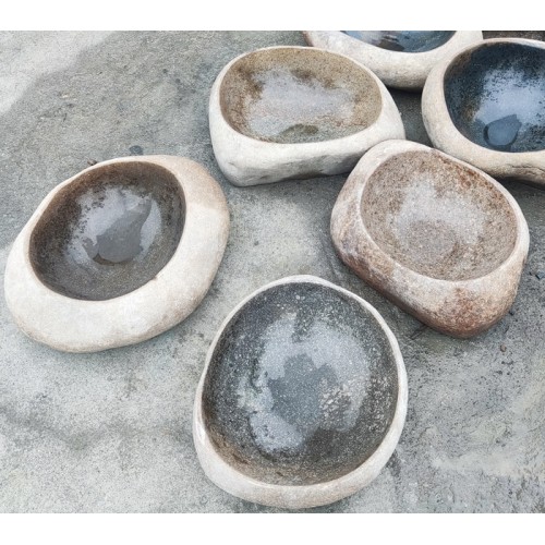 Natural stone water bowl birdbath bowl