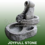 GFO-120 Granite water fountain with wheel and pot