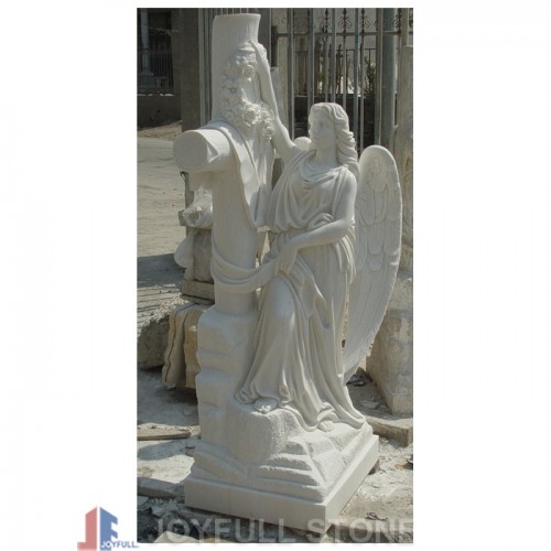 Custom white marble angel statue