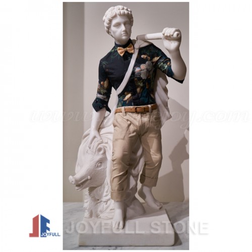 Custom white marble statues