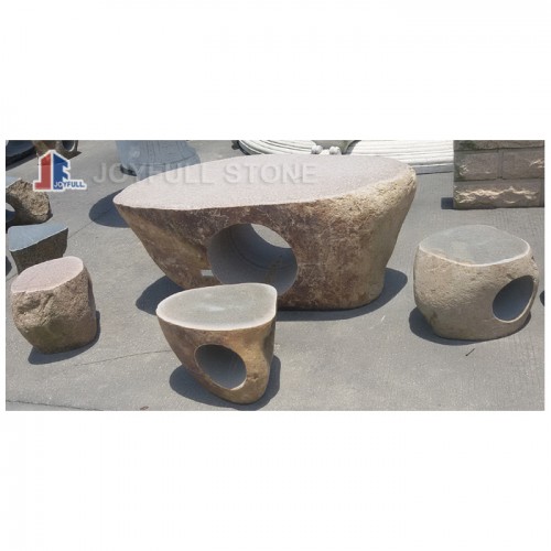 Boulder stone table set