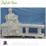 GT-316 White marble statuary garden bench