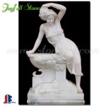 GFS-126, white marble lady fountain sculpture