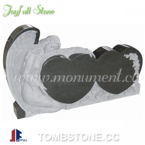 MS-036, Granite double heart angel monument