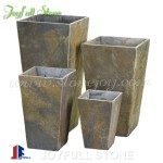 Polished granite tall taper planters