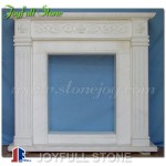 FM-017, White Marble Simple Indoor Fireplace Frame
