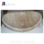SI-308-1 Oval round travertine stone basins for kitchen