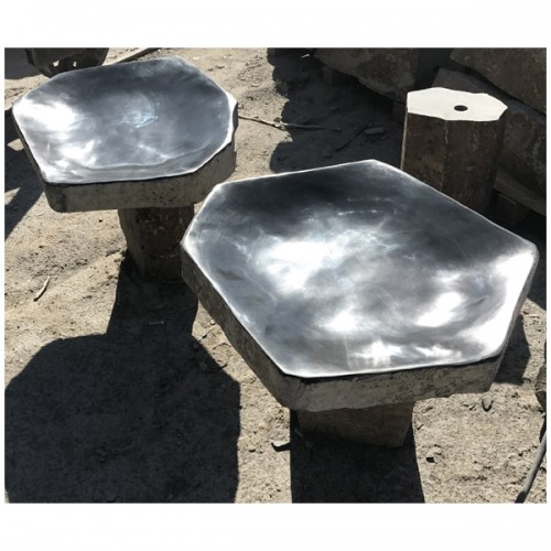 Basalt birdbath for garden and landscaping