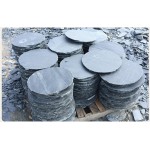 Rust and black slate stepping stones