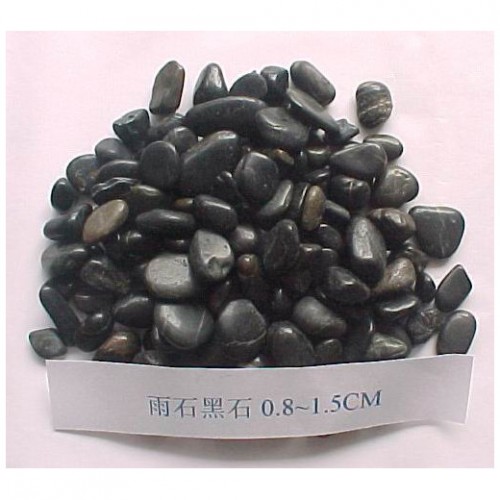 Black stone pebbles