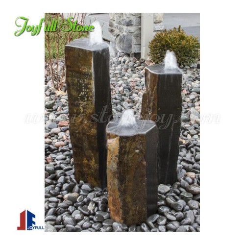 Outdoor garden basalt column stone fountains