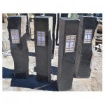 Garden basalt stone lanterns