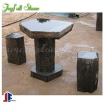 Landscaping basalt stone bench