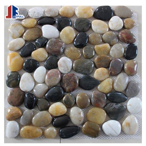 Black stone pebbles