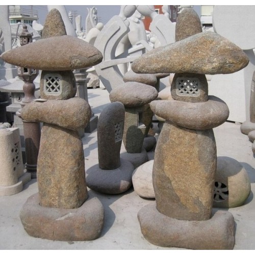 Basalt stone lanterns for garden and landscaping
