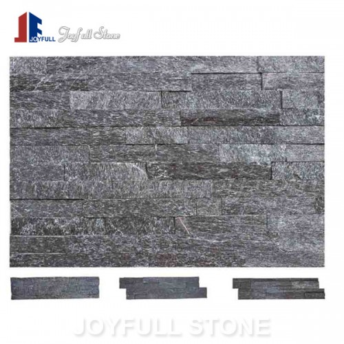 Black Quartz Wall Cladding Stone