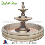 2 tiers outdoor travertine stone marble fountain for sale
