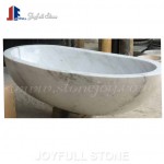 Freestanding white marble bath tub for bathroom