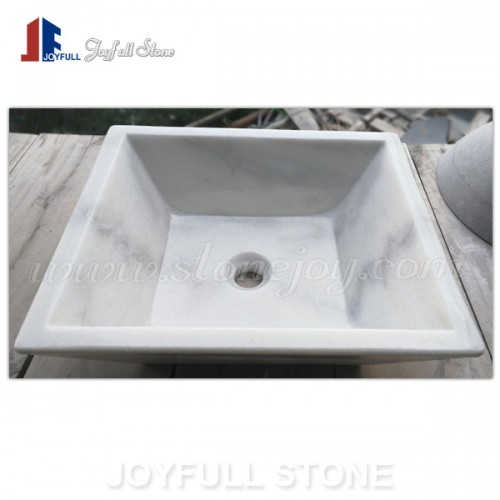 Hunan White Marble hand vessel sinks for bathroom