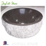 SI-167, Black stone granite round sinks for bathroom
