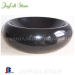 SI-167, Black stone granite round sinks for bathroom