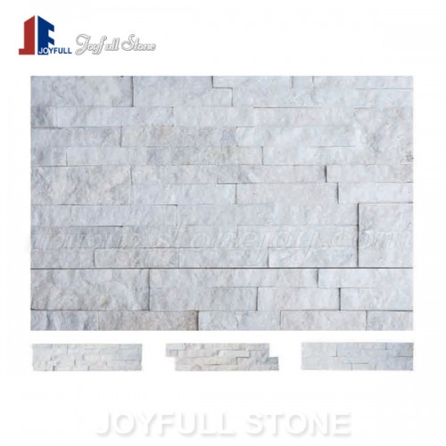 White quartz stack stone veneer panels wall claddings
