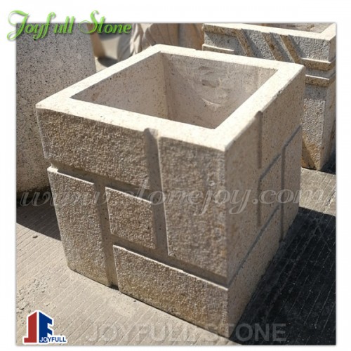 Polished granite tall taper planters