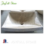 Rectangular stone shallow basin for bathroom