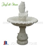 Freestanding Decorative White marble fish fountain