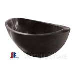 Contemporary black granite stone bathtub