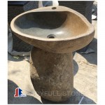 River stone pedestal sinks for indoor and outdoor
