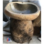 Natural stone pedestal hand basins