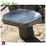 Basalt birdbath for garden and landscaping