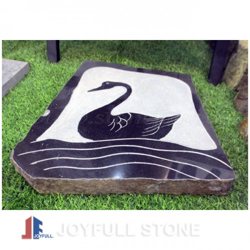 Engraved Black Basalt Stepping Stones garden decoration