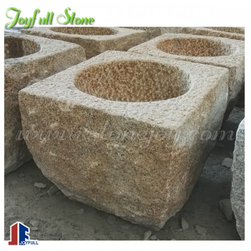 Chinese style yellow granite stone basins