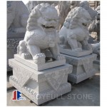 Grey granite Chinese lion sculpture stone fu dog sculpture