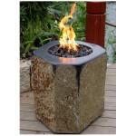 Black basalt fire pits boulder stone fire pit