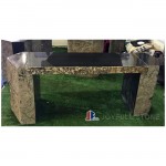 Outdoor Black basalt stone bench