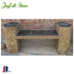 Basalt stone bench table set furnitures