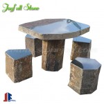 Basalt stone bench table set furnitures