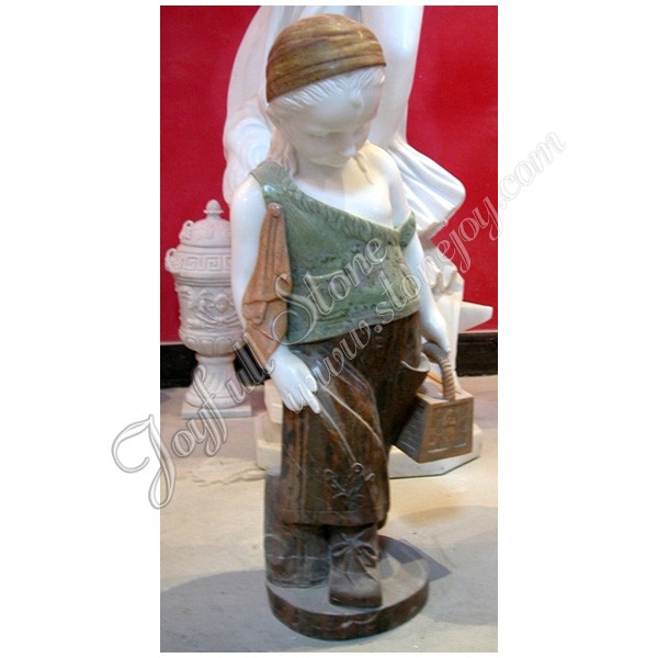 KC-709, Natural Marble Little Girl Garden Statues