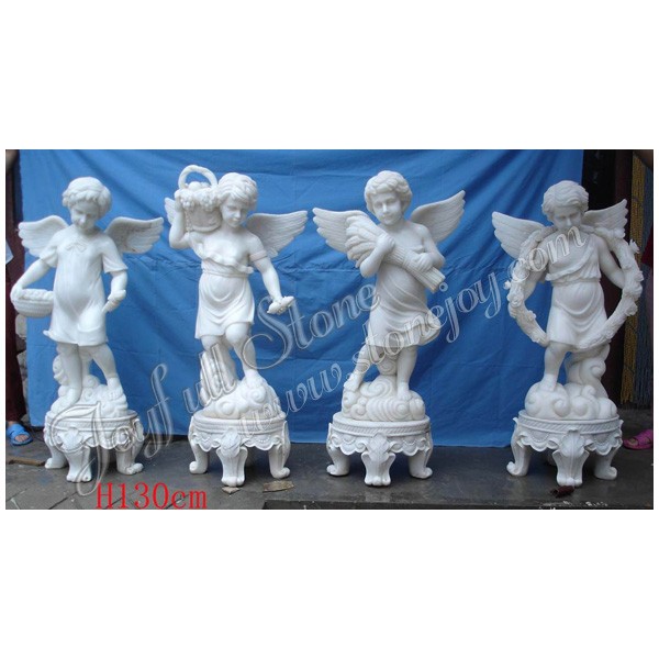 KC-300, Decorative White marble angel four seasons