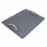 Slate cheese board with rope handles