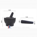 Black marble mortar and pestle