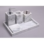 White marble bathroom set 5 pieces