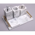 White marble bathroom set 5 pieces