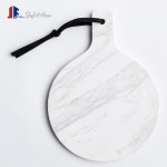 Round marble cheese board with handle