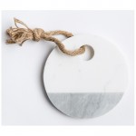 Round marble cheese board with handle