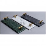 Large Rectangular White Marble Decorative Vanity Tray for Home /Hotel Décor