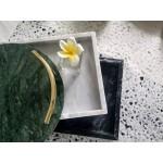 Interior Decorative Elegant Rectangular Marble Trays Plate Base